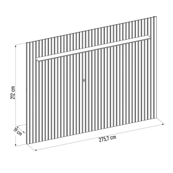 Imagem de Painel para TV 75 Polegadas Ripado 275x212cm Pratisk D04 Freijó - Mpozenato