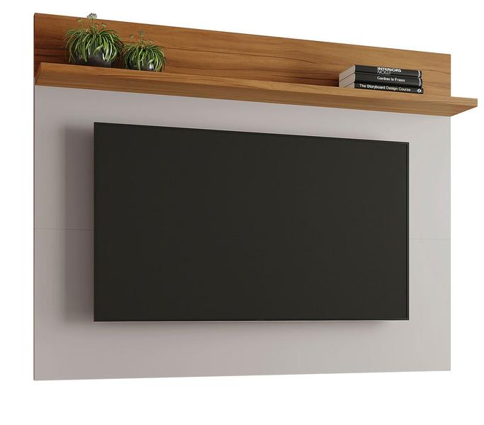 Imagem de Painel para TV Assimério Off White com Freijó - MoveisAqui