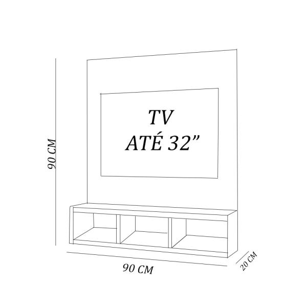 Imagem de Painel para Tv até 32 Polegadas 3 Nichos Em Mdf