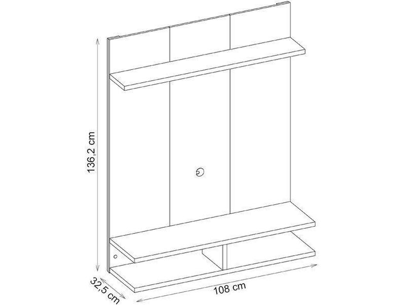 Imagem de Painel Para TV Até 42 Com Prateleiras Açores Havana Caemmun