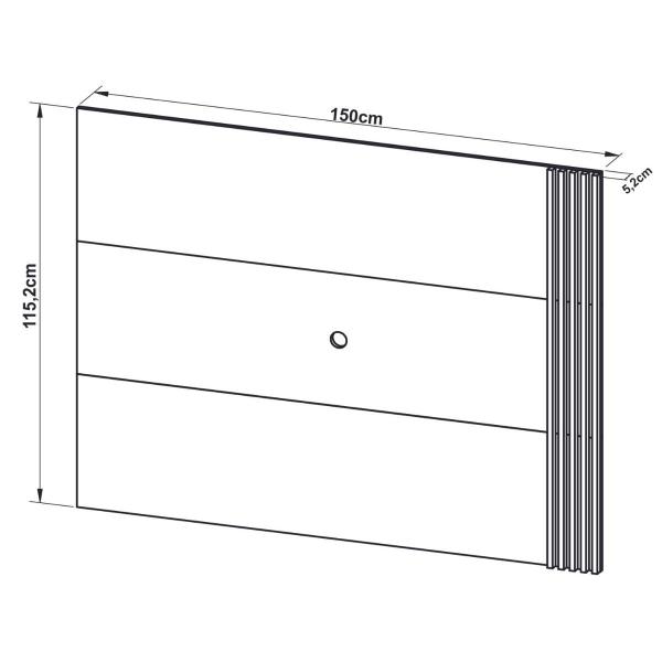 Imagem de Painel para TV até 42" Detalhe Ripado 150x115,2cm Natural Off White MDP