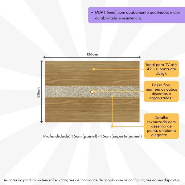 Imagem de Painel para TV até 42 Polegadas 136cm com Detalhe Central Multimóveis CR45271