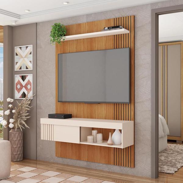 Painel Para TV Até 45 Polegadas Marrom Moon Caemmun Painel Para TV Até 45 Polegadas Marrom Moon Caemmun