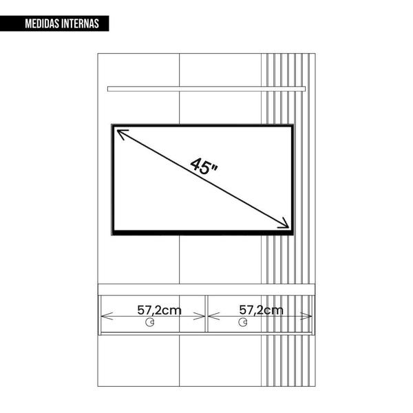 Imagem de Painel Para TV Até 45 Polegadas Marrom Moon Caemmun