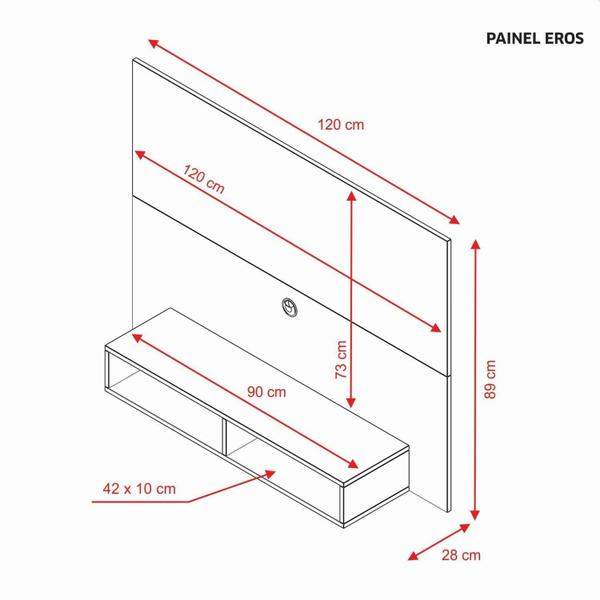 Imagem de Painel para TV até 49 Polegadas 2 Nichos Eros Notável Móveis