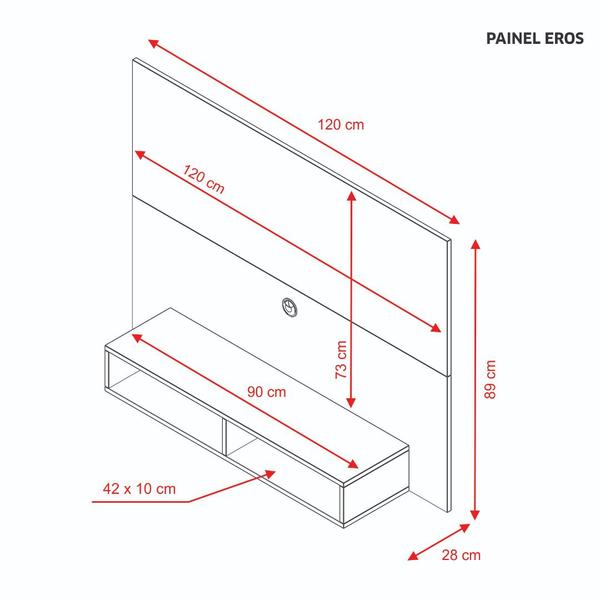 Imagem de Painel para TV até 49 Polegadas 2 Nichos Verona Notável Nogal