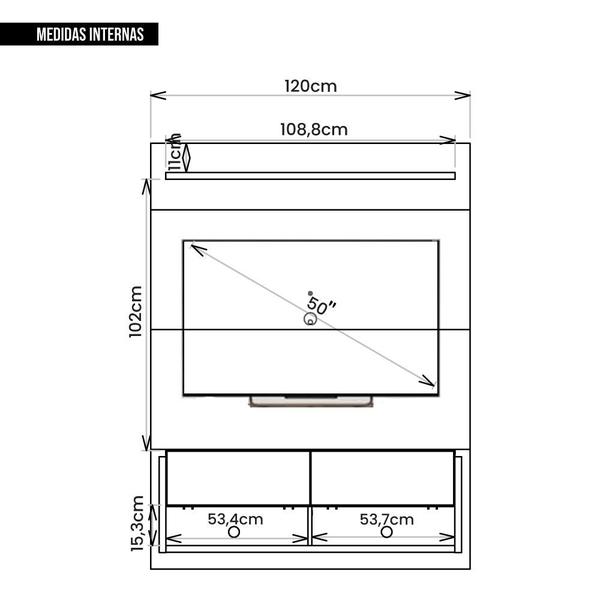 Imagem de Painel Para TV Até 50 Polegadas Block Marrom Caemmun