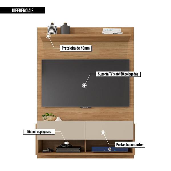 Imagem de Painel Para TV Até 50 Polegadas Block Marrom Caemmun