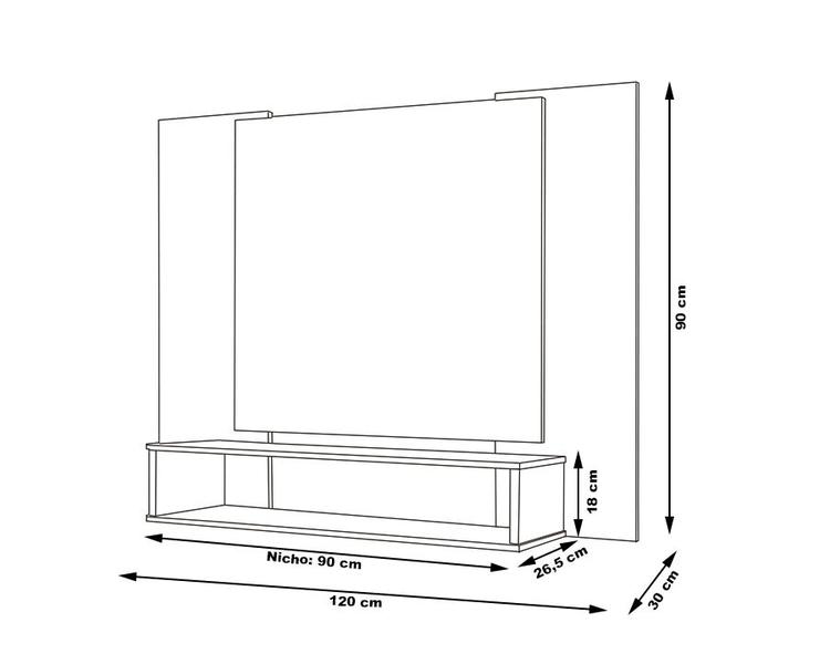 Imagem de Painel Para Tv até 50 Polegadas Com Nicho Veneza - Várias Cores