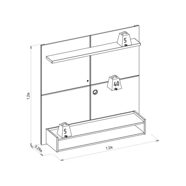 Imagem de Painel para TV até 50 Polegadas com Prateleira Home Creta Nature/Off White