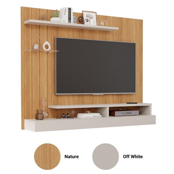 Imagem de Painel Para Tv Até 50 Polegadas MDF Valencia Plus Permobili Nature/Off White 