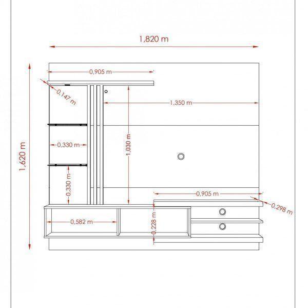 Imagem de Painel para TV até 55 Polegadas 2 Portas Frizz Supreme Madetec