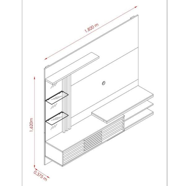 Imagem de Painel para TV até 55 Polegadas 2 Portas Frizz Supreme Madetec