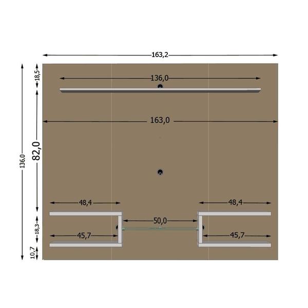 Imagem de Painel para TV Até 55 Polegadas Atlas Off White/Cinamomo - Bechara Móveis