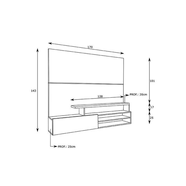 Imagem de Painel para TV até 55 Polegadas Bangkok Off White e Marrom 170 cm