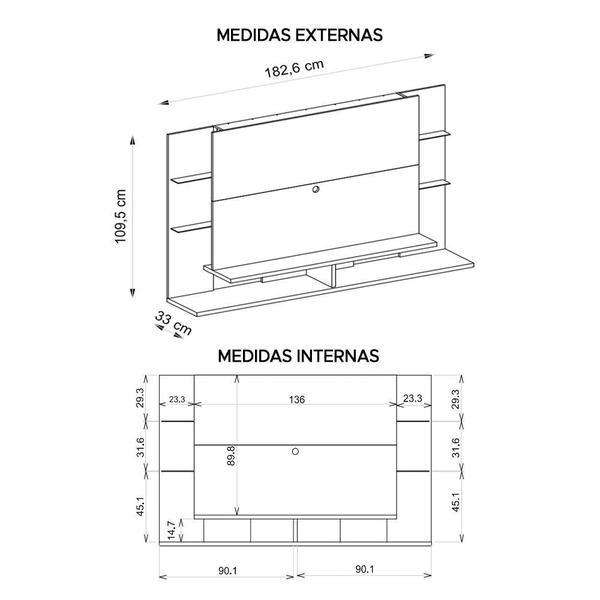 Imagem de Painel Para TV Até 55 Polegadas Elite Bege Caemmun