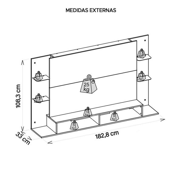 Imagem de Painel Para TV Até 55 Polegadas Elite Branco Caemmun