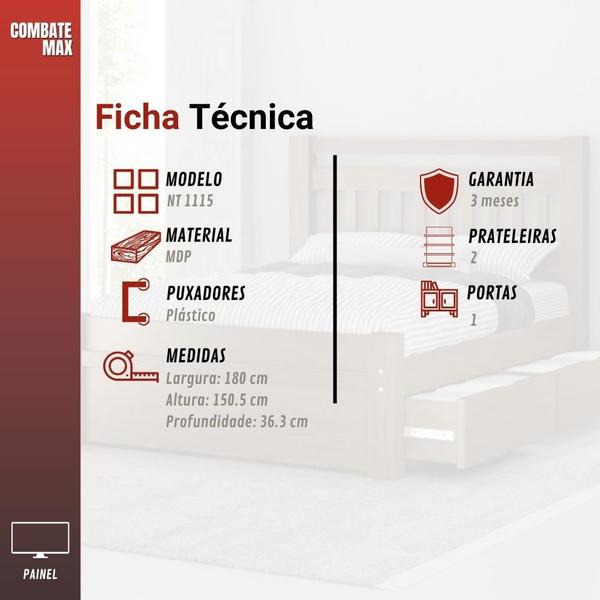 Imagem de Painel para TV até 60 Polegadas 1 Porta 3 Prateleiras NT 1115