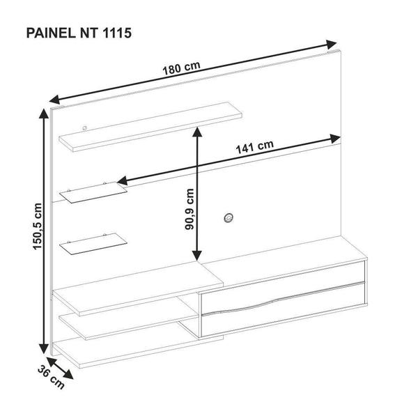 Imagem de Painel para TV até 60 Polegadas 1 Porta Led NT 1115 Notável Móveis