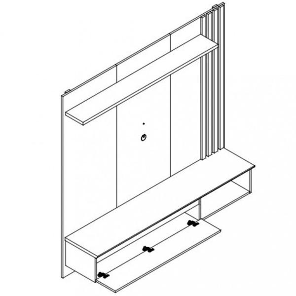 Imagem de Painel para TV Até 60 Polegadas 1 Porta Ripado Panama Plus Permobili