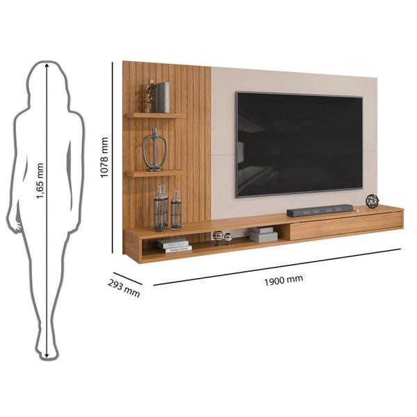 Imagem de Painel para TV até 60 Polegadas 1 Portas 2 Prateleiras Bento DJ Móveis