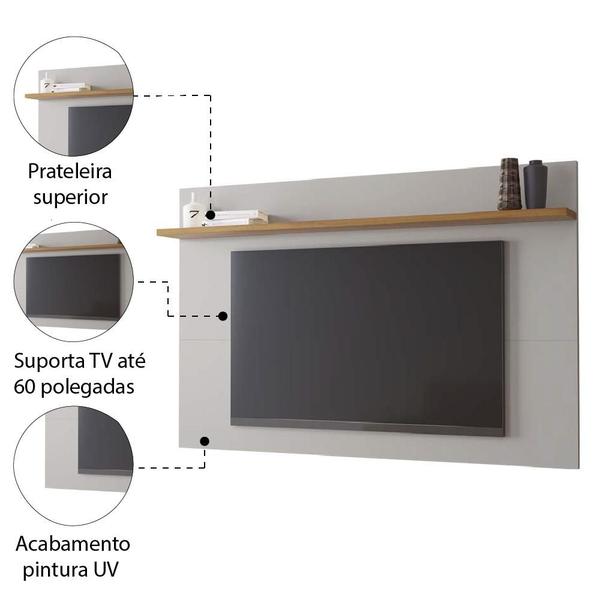 Imagem de Painel Para TV Até 60 Polegadas 1,60m NT 1190 Freijó / Off White Notável