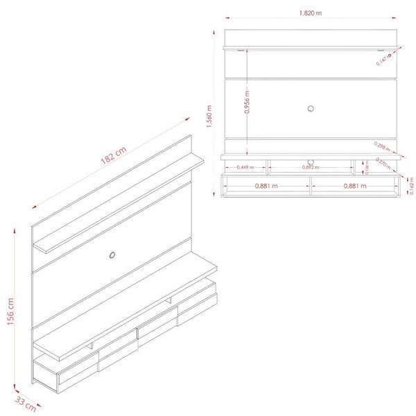 Imagem de Painel para TV até 60 Polegadas 2 Portas Lana 1.8 Madetec