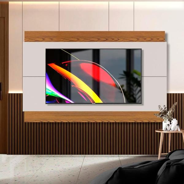 Imagem de Painel Para TV Até 60 Polegadas Com LED Off White Freijó Charm 2.2 Shop JM