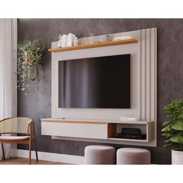 Imagem de Painel para TV até 60 Polegadas Panamá Plus 100% MDF com 1 Porta Permóbili Off White/Nature