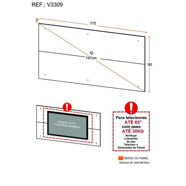 Imagem de Painel para TV até 65" Amsterdã Multimóveis V3309