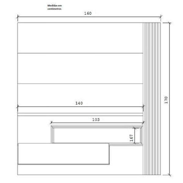 Imagem de Painel para TV até 65 Polegadas 1 Porta 1 Nicho Estilare