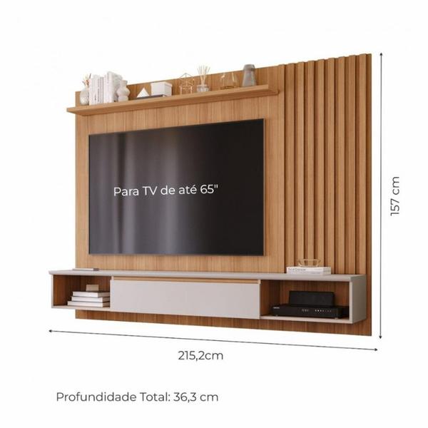 Imagem de Painel para Tv Até 65 Polegadas 1 Porta Ripado Bahamas Permóbili