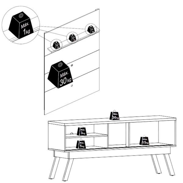 Imagem de Painel para TV até 65 Polegadas 2 Portas com Pés Frizz Premium Madetec