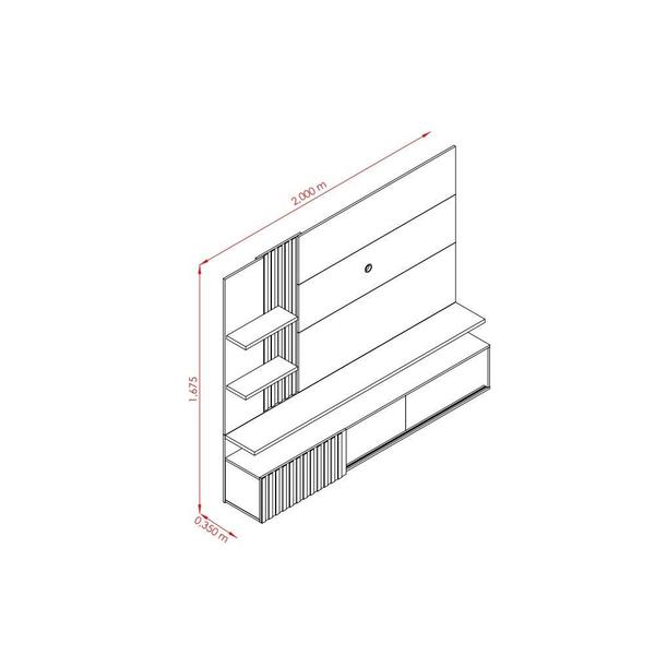 Imagem de Painel para TV até 65 Polegadas 3 Portas Atena Madetec