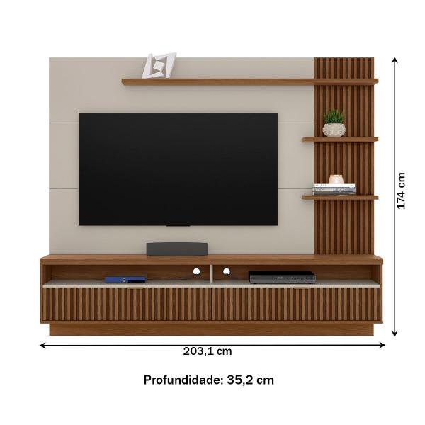 Imagem de Painel para TV Até 65 Polegadas Araruna 2 Portas Freijó/Off White - Linea Brasil