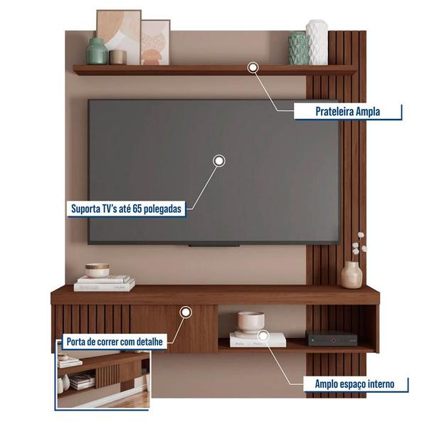 Imagem de Painel para TV até 65 Polegadas Jade 1 PT Fendi e Havana 150 cm