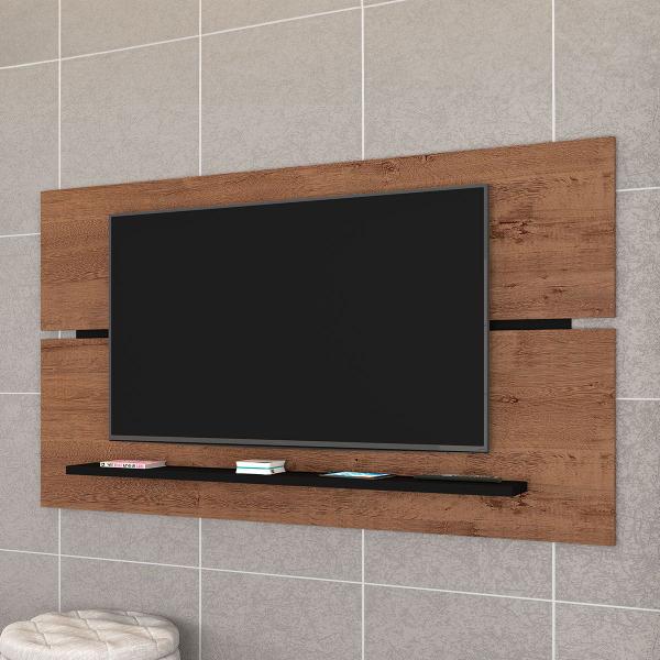 Imagem de Painel para TV Até 65 Polegadas Roma Freijo Rustico Preto Fosco- Atualle Móveis