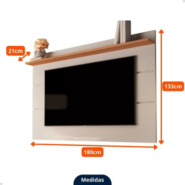 Imagem de Painel para TV Até 65" Sala - Off White/Nature - Mod.2008