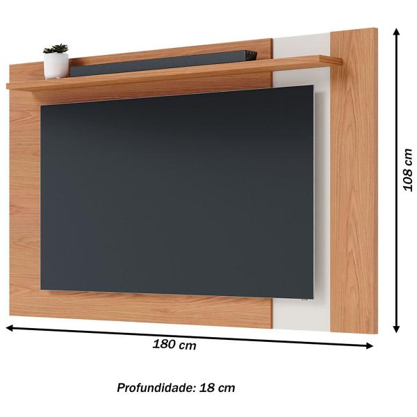 Imagem de Painel para TV Até 70 Polegadas Leme 1 Prateleira Freijó/Off White Matte - Colibri