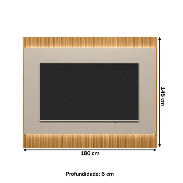 Imagem de Painel para TV Até 70 Polegadas São Paulo 1.8 Ripado com Led Tauari/Off White - Linea Brasil