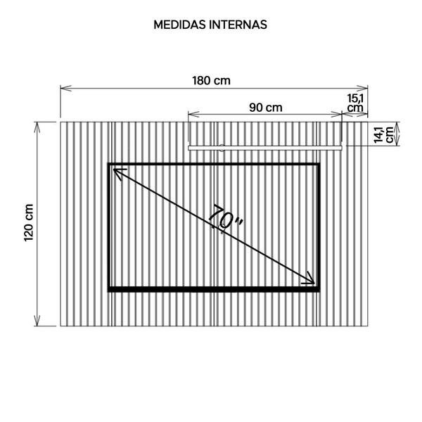 Imagem de Painel Para TV Até 70 Polegadas Sun Marrom Caemmun