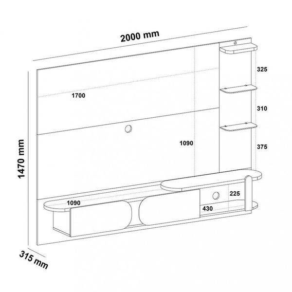 Imagem de Painel para TV até 72 Polegadas 2 Portas LED Toronto Artely