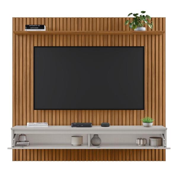Painel para TV até 75 Polegadas 1 Porta Mykonos Notável Freijó/Off-White - Notável Móveis Imagem de Painel para TV até 75 Polegadas 1 Porta Mykonos Notável Freijó/Off-White