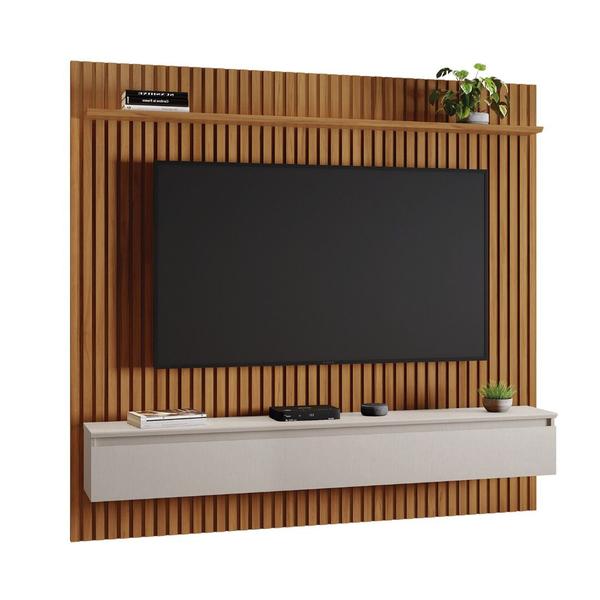 Painel para TV até 75 Polegadas 1 Porta Mykonos Notável Freijó/Off-White - Notável Móveis Imagem de Painel para TV até 75 Polegadas 1 Porta Mykonos Notável Freijó/Off-White