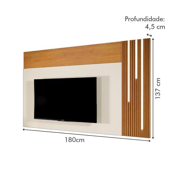 Imagem de Painel para TV Até 75 Polegadas Logan com Led Naturalle/Off White - Mavaular