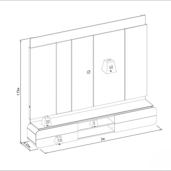 Imagem de Painel para TV até 75 Polegadas Zurique Linea Brasil