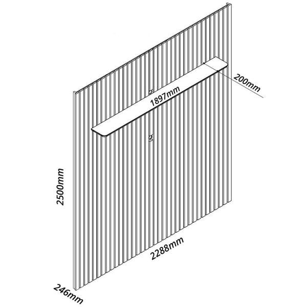 Imagem de Painel para Tv até 85 Polegadas 230cm Ripado Nobre Gelius