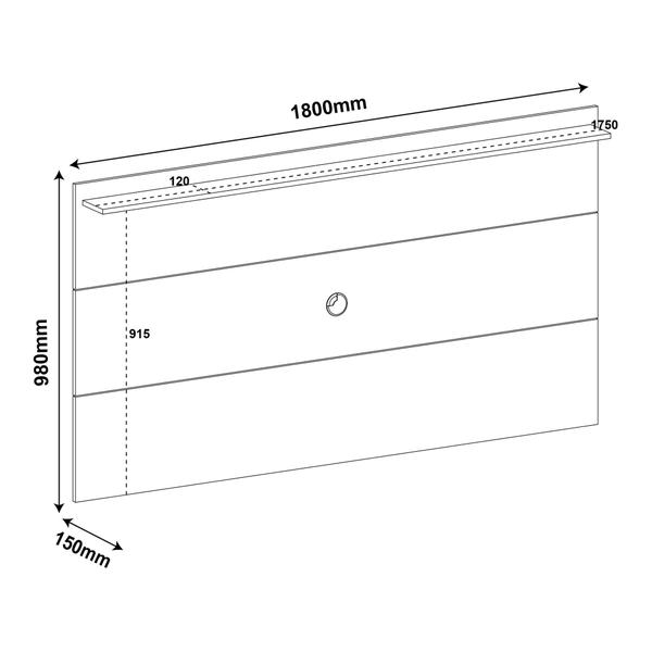 Imagem de Painel Para TV Com Suporte Universal Artely Slim Branco