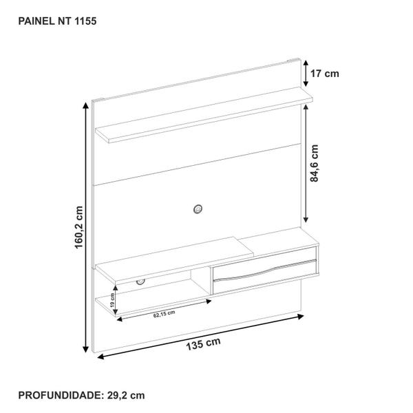 Imagem de Painel para TV de até 55 Polegadas NT 1155 Notável Móveis