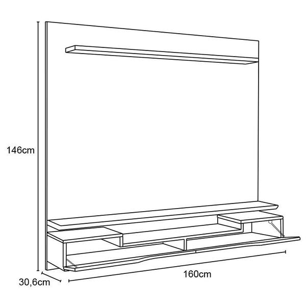 Imagem de Painel para Tv Eros Off White/Freijó - FdECOR